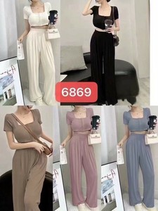 半袖スクエアネック＆ロングパンツ上下セット