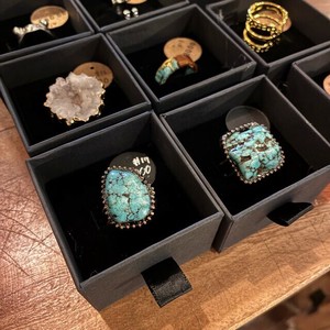 Silver-Based Turquoise/Lapis Lazuli Ring Jewelry 2-types