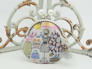 「shopping」がま口ポーチ・コインケース（口金8.5センチ）