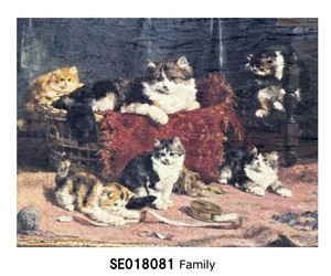 【9月上旬入荷予定】フランネルボア　ブランケット　ヴインテージ キャット　Family