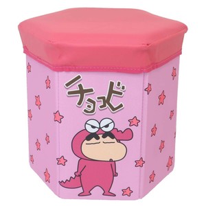 【ストレージボックス】クレヨンしんちゃん チョコビ折りたたみ収納スツール ピンク