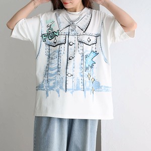 クルーネック前後アートプリントTシャツchouchou（シュシュ）2025新作春夏ss