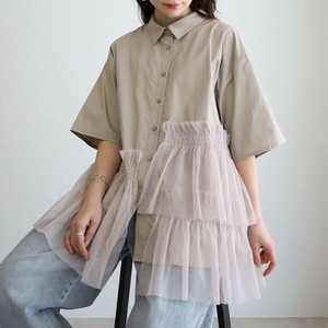 フリルチュールシャツブラウスcomme soi（コムソワ）2025新作春夏ss