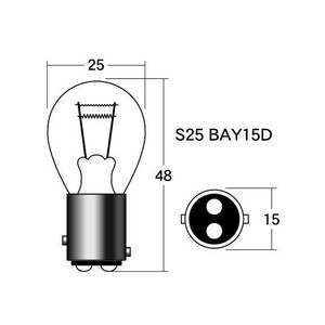 M&Hマツシマ 白熱電球(2個入) 12v23/8w S25 BAY15D オレンジ A3410 OR