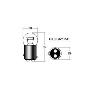 M&Hマツシマ 白熱電球(2個入) 12v27/8w G18 BAY15D オレンジ A5412 OR