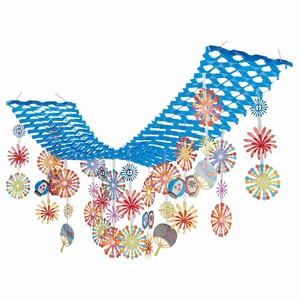 夏の吊り装飾　提灯花火プリーツハンガー