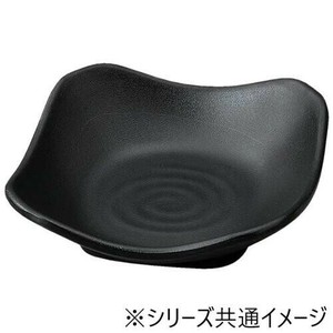 福井クラフト　メラミン11.5角隅切羽反皿　黒マット 75005560