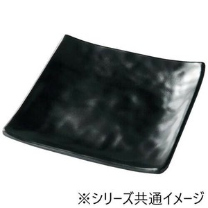 福井クラフト　メラミン15.1ひねり四方上皿黒マット 51024720