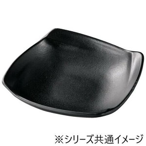 福井クラフト　メラミン18.5ひねり四方折り目鉢黒マット 51024750