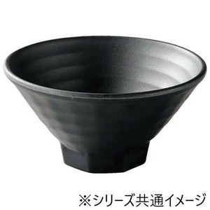福井クラフト　メラミンφ15.2八角高台格子麺鉢黒マット 51025330