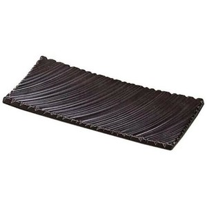 福井クラフト　27cmしのぎ波彫皿　黒銀いぶし塗 51060555