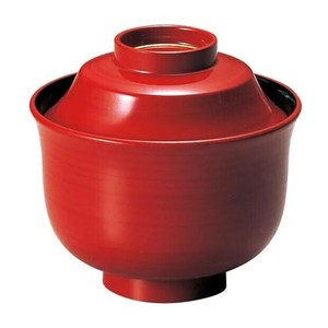 (食洗機対応)3.2寸富士型小吸椀　紅ライン(内黒)　12024025