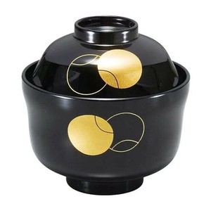 (食洗機対応)まゆ型吸物椀　黒つぼつぼ(内黒)　33023340