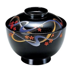 (食洗機対応)3.8寸高仙才椀　黒レインボー(内黒)　33601190