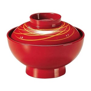 (食洗機対応)4寸仙才椀　朱アヤトリ(内黒)　32600950