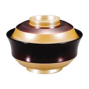 (食洗機対応)4寸天竜寺椀　銀透きべっ甲帯(内黒)　12033740