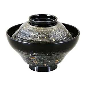 (食洗機対応)4寸富士型かすみ椀　銀光彩ぼかし(内黒)　31005150