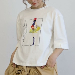 女の子プリントクルーネック5分袖Tシャツchouchou（シュシュ）2025新作春夏ss
