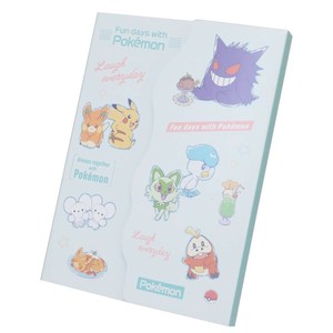 【メモ帳】ポケットモンスター ダイカットカバー付メモ カフェロゴ整列