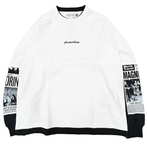 【予約販売】半袖×長袖（フェイク）「ニュースペーパー」 (8月納品)【2025年秋冬新作商品】