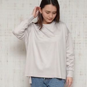 【着回しロンT】合皮ヒートカットロゴプリントロングTシャツ