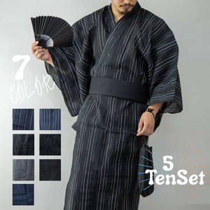 和服/浴衣 木屐 扇子 腰带 5件每组