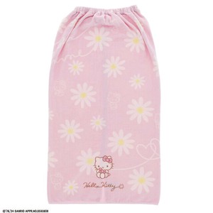 サンリオ ハローキティ マーガレットピンク 100cm丈 巻きタオル　ラップタオル　着るタオル