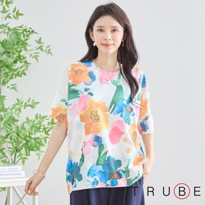 T-shirt Summer Knit Flower Print Colorful [2025 NEW]