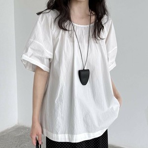 u27446 トップス レディース シャツ ブラウス Tシャツ ラウンドネック 2色 韓国風 2025春夏新作