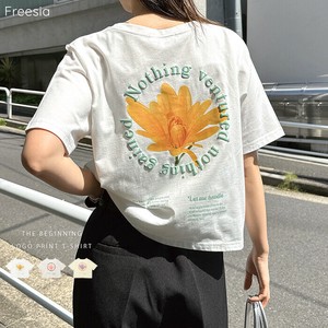 T 恤/上衣 花朵 短袖 印花