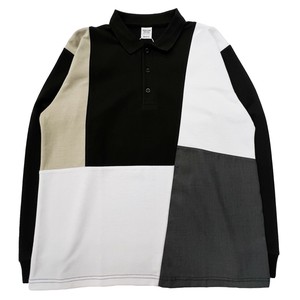 【予約販売】＜再生ポリエステル＞鹿の子異素材切替ポロシャツ(8月納品)【2025年秋冬新作商品】