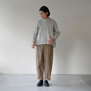Pre-order Button Shirt/Blouse Stand-up Collar Cotton Fair Trade