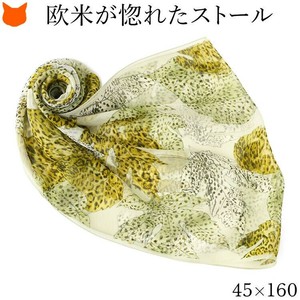 披肩 动物图案 图案 披肩 女士 薄纱 日本制造