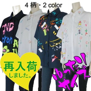 6/5新色入荷!!【2025春夏新作】■4柄・2色展開■綿★カラフルプリントデザインブラウス★ゆったりサイズ