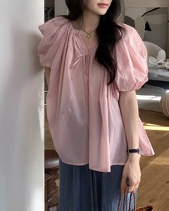 Button Shirt/Blouse 2-way Blouse Puff Sleeve