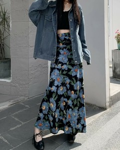 【2025SS新作】ボタニカルスリットロングスカート