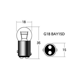 M&Hマツシマ　白熱電球(1個入)  12v23/8w  G18 BAY15D　1P5410