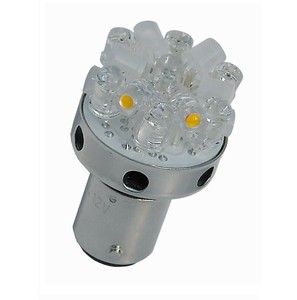 M&Hマツシマ (1個)12v BAY15Dレッド&電球色 18LED スーパーワイドビーム L8184