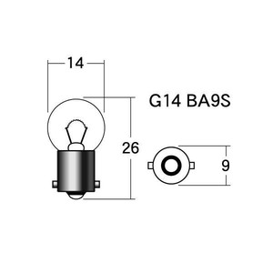 M&Hマツシマ　白熱電球(1個入)  12v10w  G14 BA9S  オレンジ  1P7514 OR