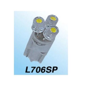 M&Hマツシマ Lビーム(1個) 12v ウエッジ中 ホワイト 3LED 拡散タイプ L706SP WH