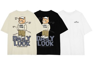 【2025春夏新作】DAILY LOOKキャットイラスト半袖Tシャツ