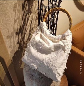 人気上昇 手作りアートレトロ刺繍フリンジ竹節バッグ ハンドバッグ レディース「2025新作」