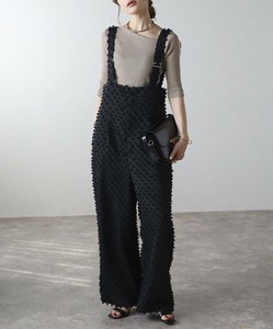 Casual Dress High-Waisted Salopettes Dot Jacquard