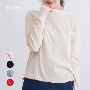 【9月入荷予定】【まとめ買い価格あり】【2025秋冬物新作】テレコリブ配色ミシンスリットタートル長袖