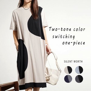 Casual Dress Bicolor Switching Dress [2025 NEW]