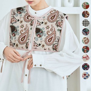 ベスト《総柄ビスチェベスト 》色鮮やかなヴィンテージ風刺繍生地のビスチェベスト