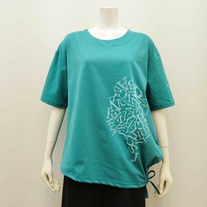[2025新作]英字プリント裾紐付Tシャツ