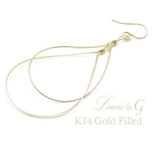 日本製　K14GF　ダブルドロップ　ピアス　金属アレルギー対応　GFP-1022　Lucie＆G