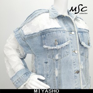 Jacket Flower Denim Jacket Switching