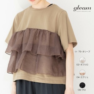 T 恤/上衣 新商品 2025年 天竺棉 短袖 透明纱 春夏